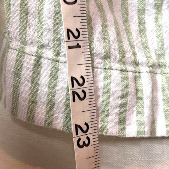 LOFT Wide Leg Linen Pants Women's M Petite Stripes Coastal Summer Beach Casual - Picture 9 of 10